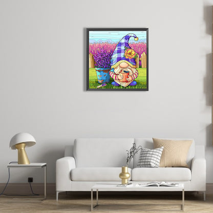 Gnome Watering Flowers - Full Round Drill Diamond Painting 30*30CM
