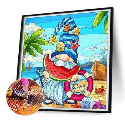 Goblin Eating Watermelon - Full Round Drill Diamond Painting 30*30CM