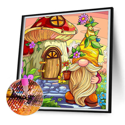 Mushroom House - Full Round Drill Diamond Painting 30*30CM