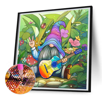 Gnome Playing Guitar - Full Round Drill Diamond Painting 30*30CM