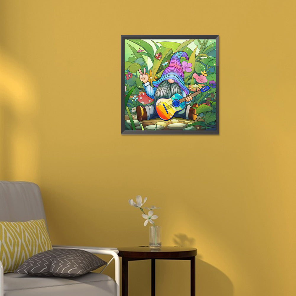 Gnome Playing Guitar - Full Round Drill Diamond Painting 30*30CM