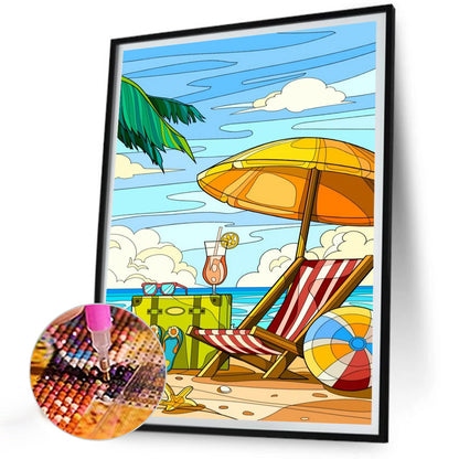 Beach Chair - Full Round Drill Diamond Painting 30*40CM