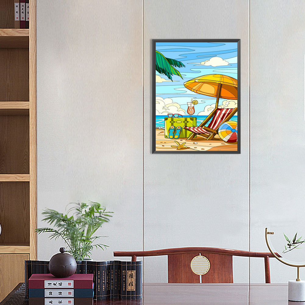 Beach Chair - Full Round Drill Diamond Painting 30*40CM