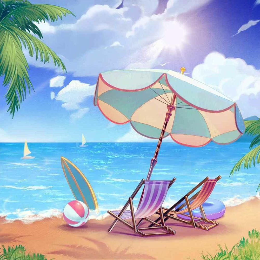 Summer Beach - Full Round Drill Diamond Painting 30*30CM