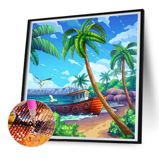 Summer Beach - Full Round Drill Diamond Painting 30*30CM