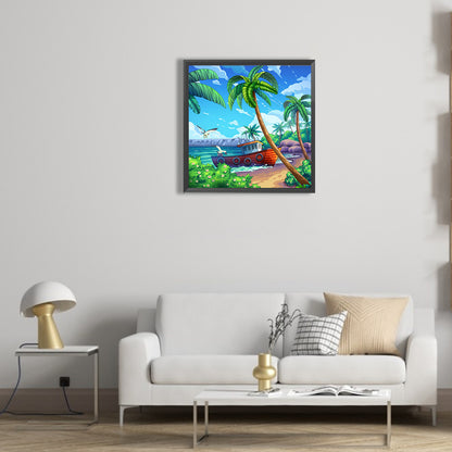 Summer Beach - Full Round Drill Diamond Painting 30*30CM