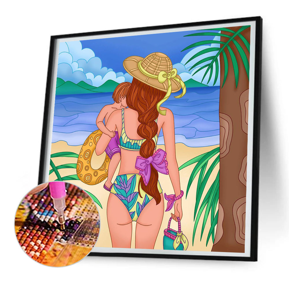 Summer Beach - Full Round Drill Diamond Painting 30*30CM