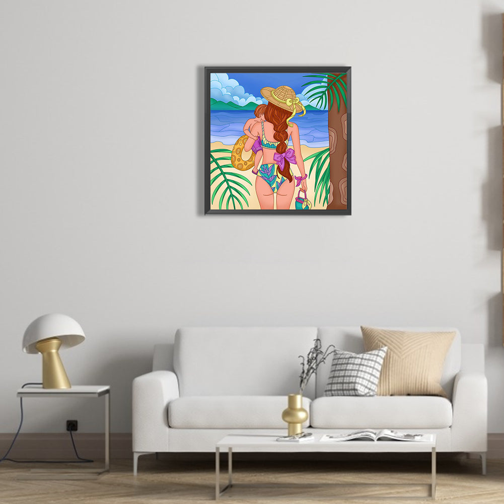 Summer Beach - Full Round Drill Diamond Painting 30*30CM