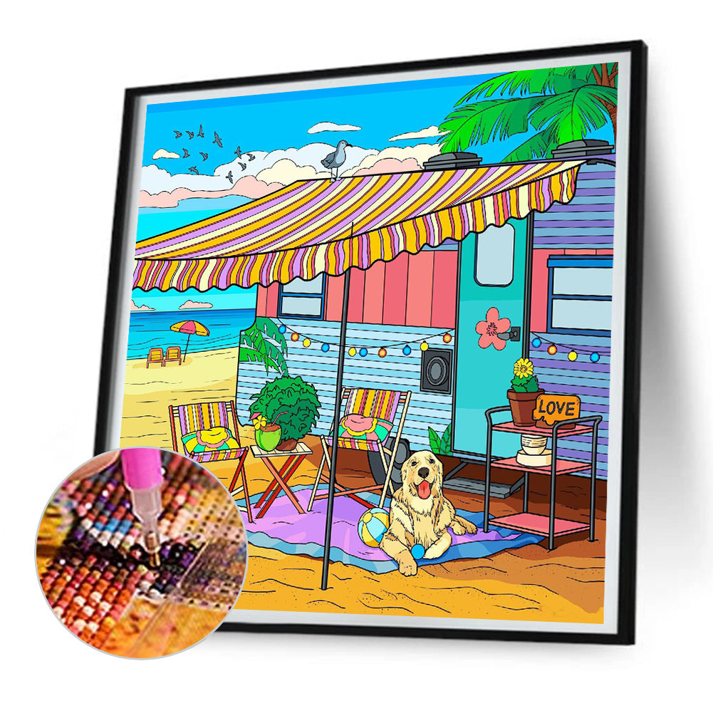 Summer Beach - Full Round Drill Diamond Painting 30*30CM