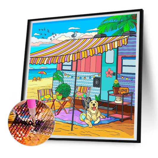 Summer Beach - Full Round Drill Diamond Painting 30*30CM