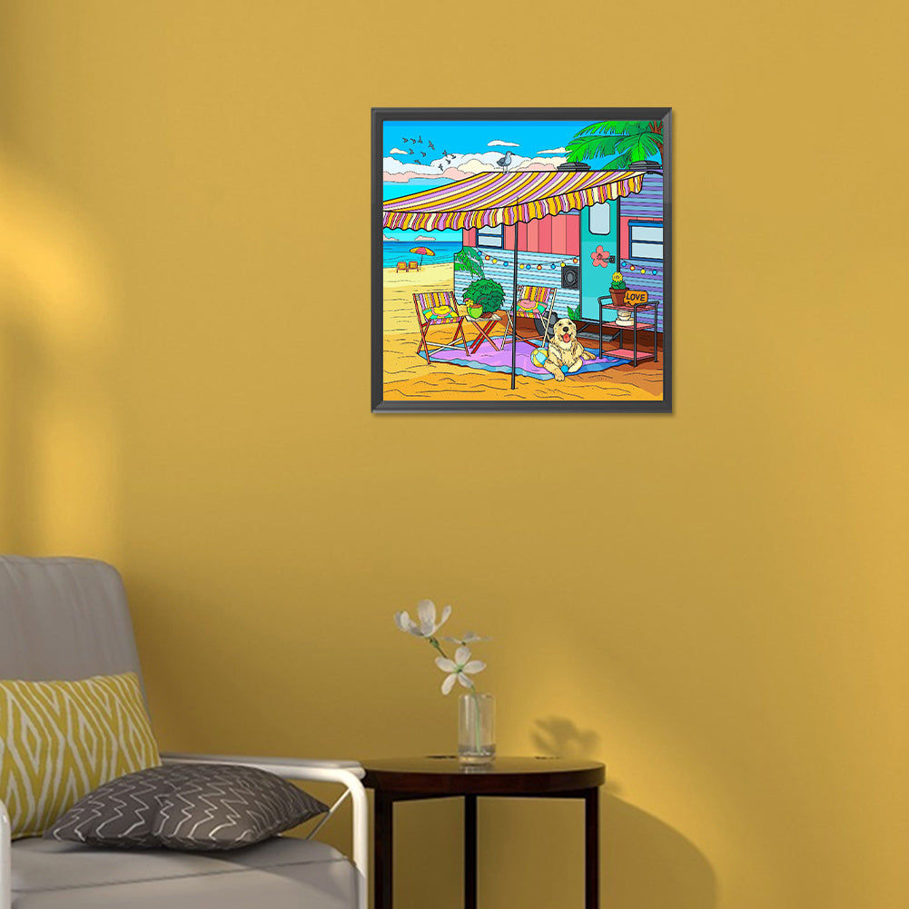 Summer Beach - Full Round Drill Diamond Painting 30*30CM