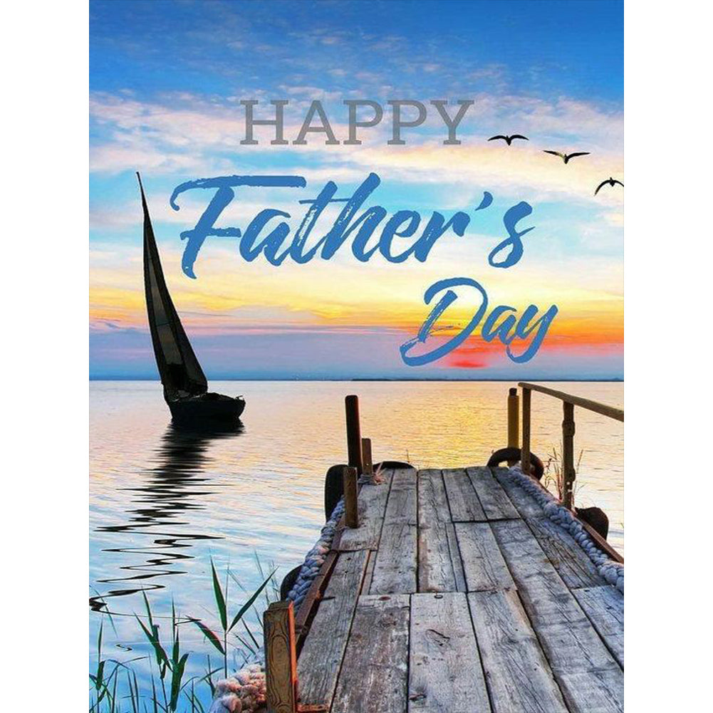 Father'S Day Calligraphy - Full Round Drill Diamond Painting 30*40CM