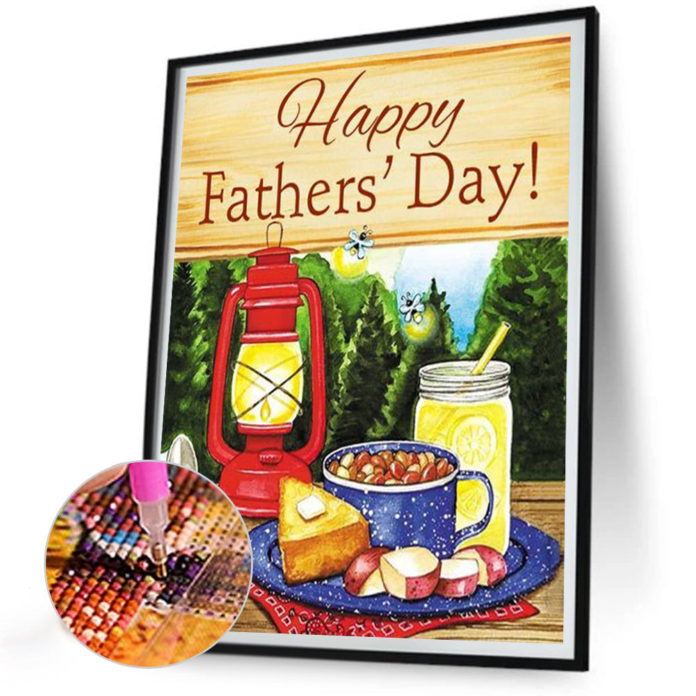 Father'S Day Calligraphy - Full Round Drill Diamond Painting 30*40CM