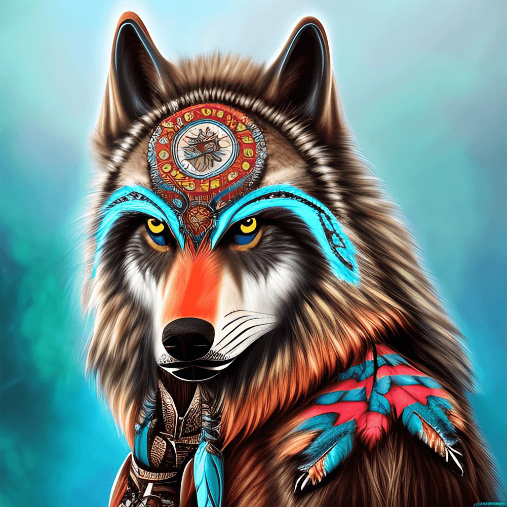 Aurora Wolf - Full Round Drill Diamond Painting 30*30CM