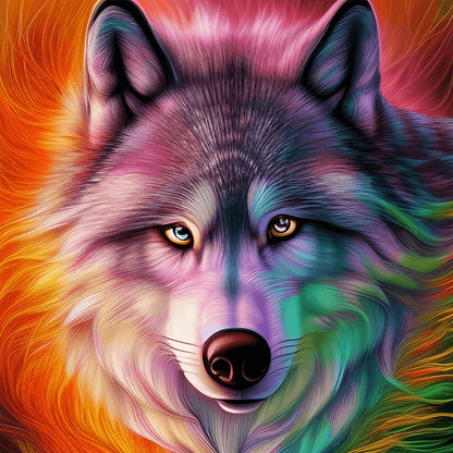 Aurora Wolf - Full Round Drill Diamond Painting 30*30CM