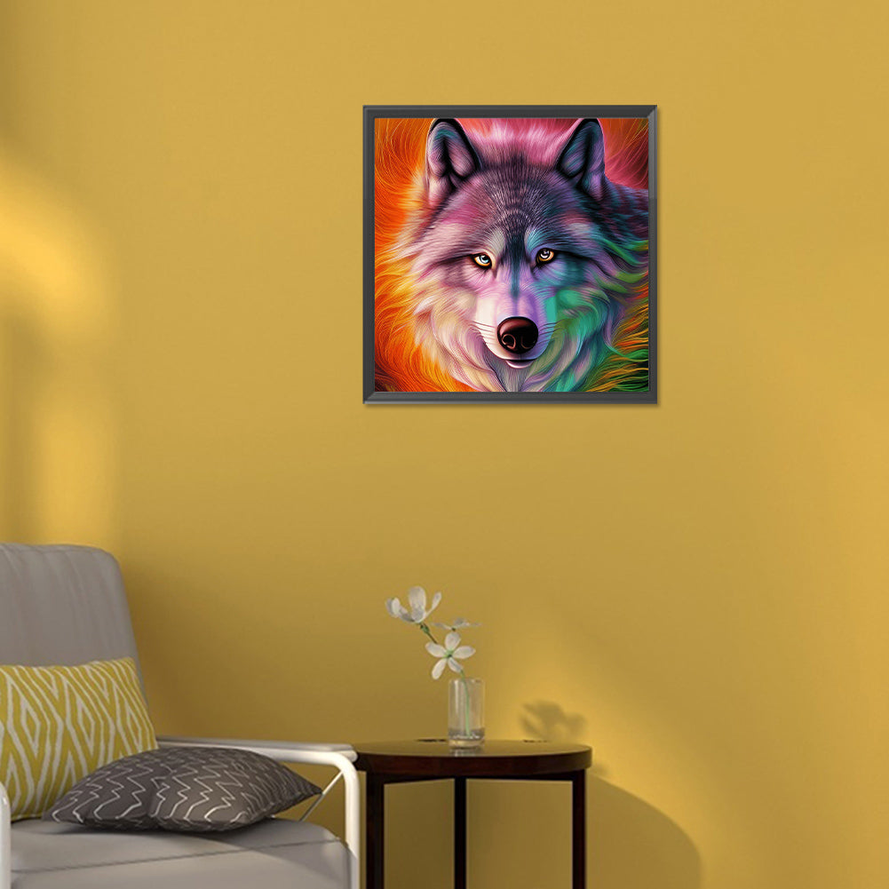 Aurora Wolf - Full Round Drill Diamond Painting 30*30CM