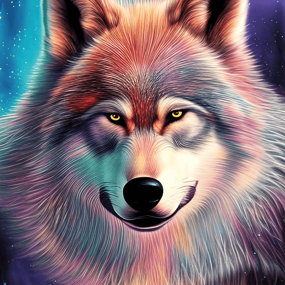 Aurora Wolf - Full Round Drill Diamond Painting 30*30CM