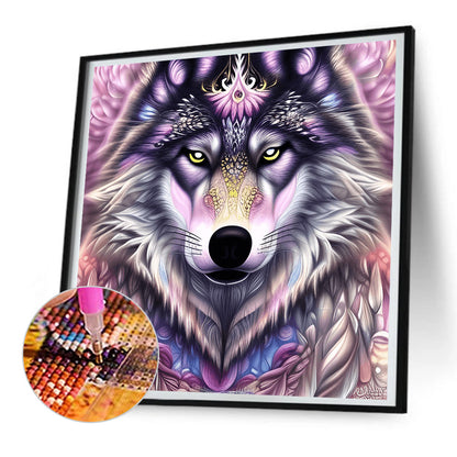 Aurora Wolf - Full Round Drill Diamond Painting 30*30CM