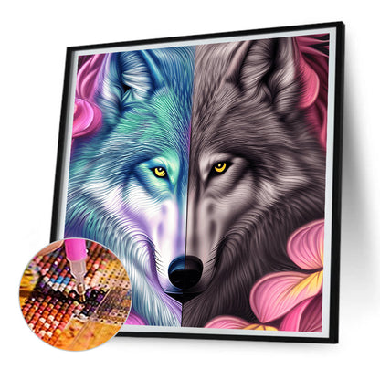 Aurora Wolf - Full Round Drill Diamond Painting 30*30CM