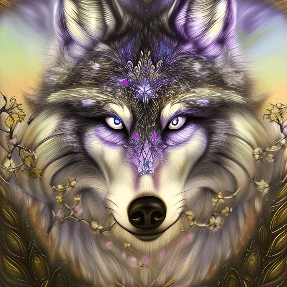 Aurora Wolf - Full Round Drill Diamond Painting 30*30CM