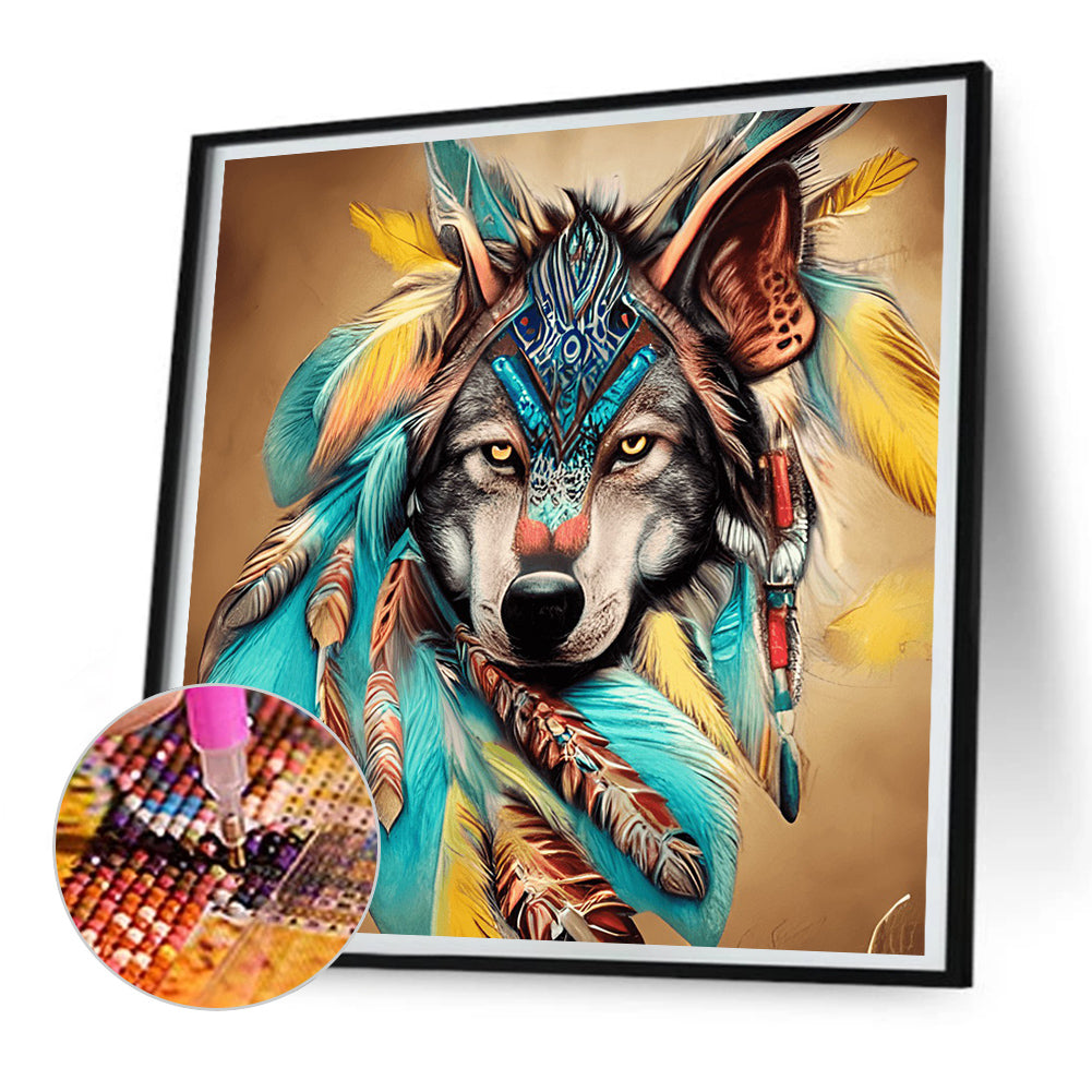 Aurora Wolf - Full Round Drill Diamond Painting 30*30CM