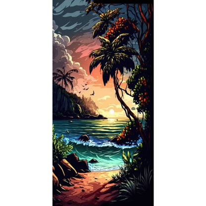 Beach Waves - Full Round Drill Diamond Painting 40*80CM