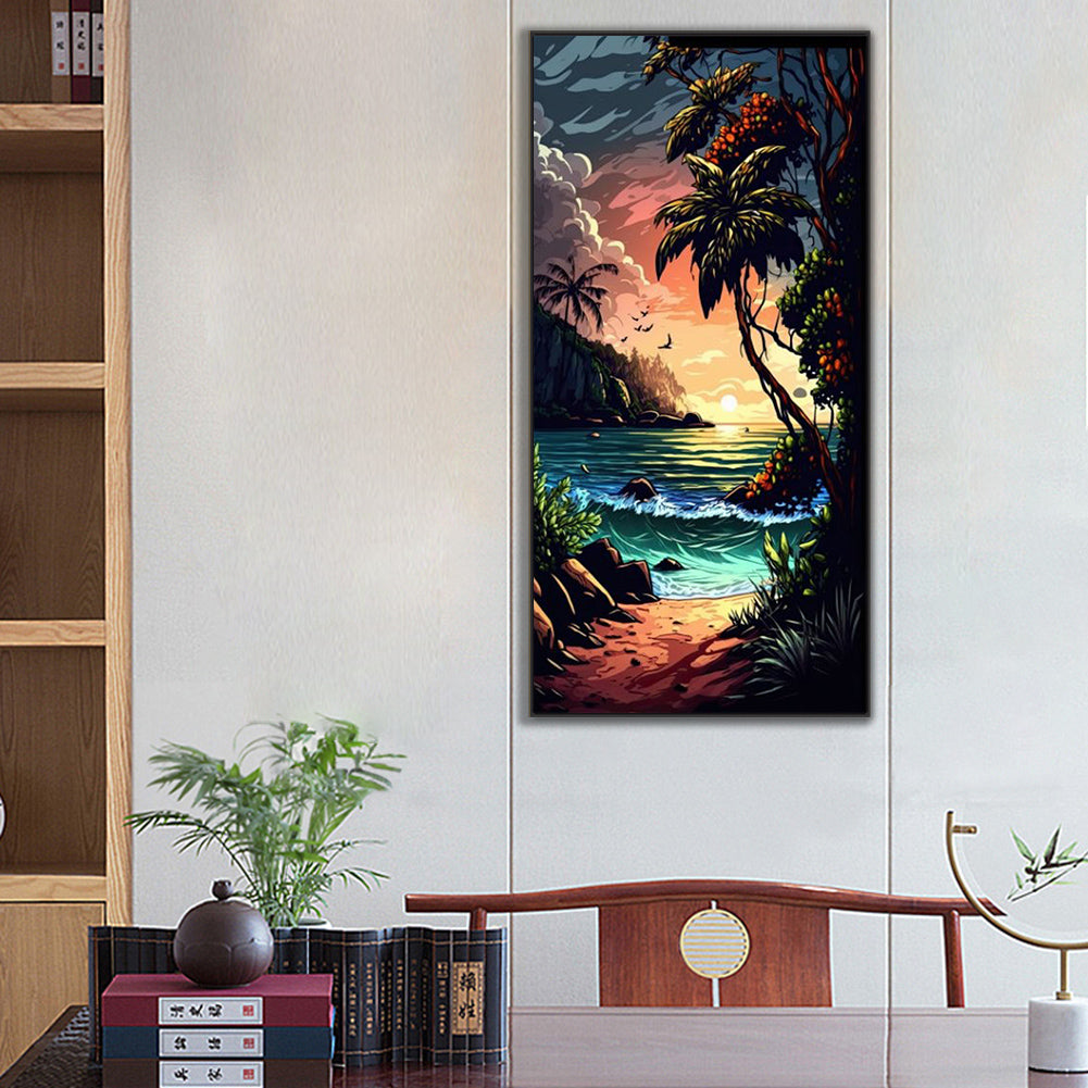 Beach Waves - Full Round Drill Diamond Painting 40*80CM