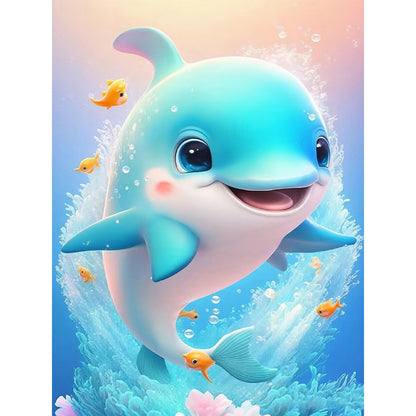Naughty Dolphin - Full Round Drill Diamond Painting 30*40CM