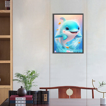 Naughty Dolphin - Full Round Drill Diamond Painting 30*40CM