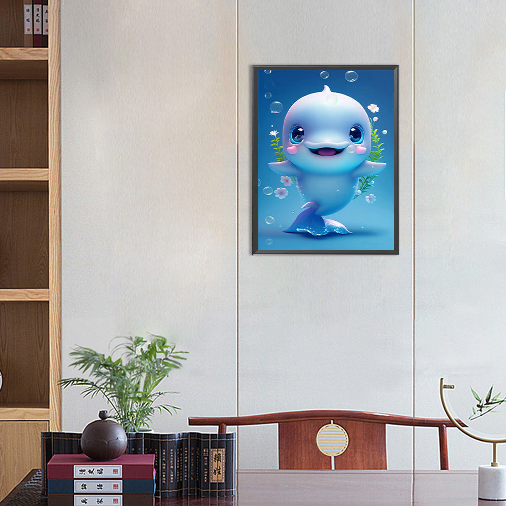 Happy Dolphin - Full Round Drill Diamond Painting 30*40CM