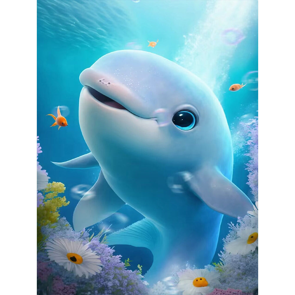 Longing Dolphin - Full Round Drill Diamond Painting 30*40CM