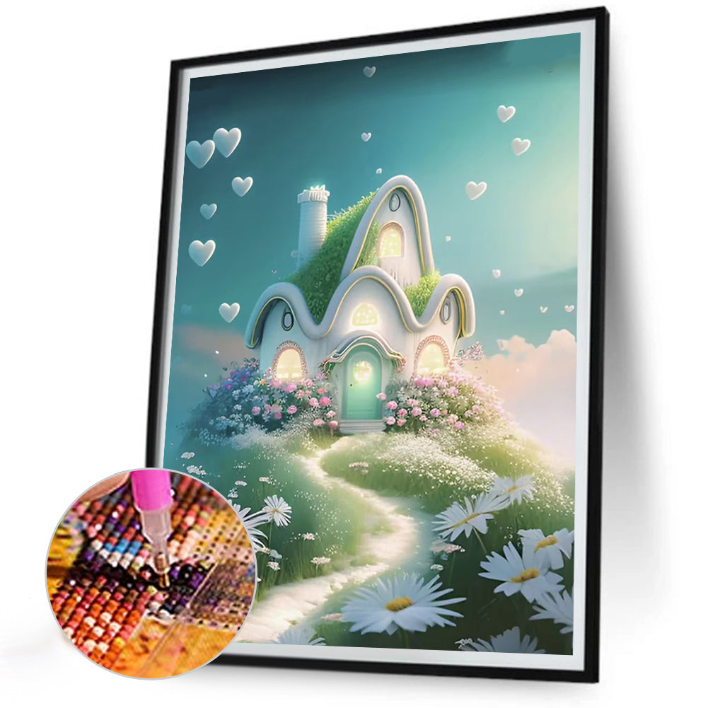 Little House On The Hill - Full Round Drill Diamond Painting 30*40CM