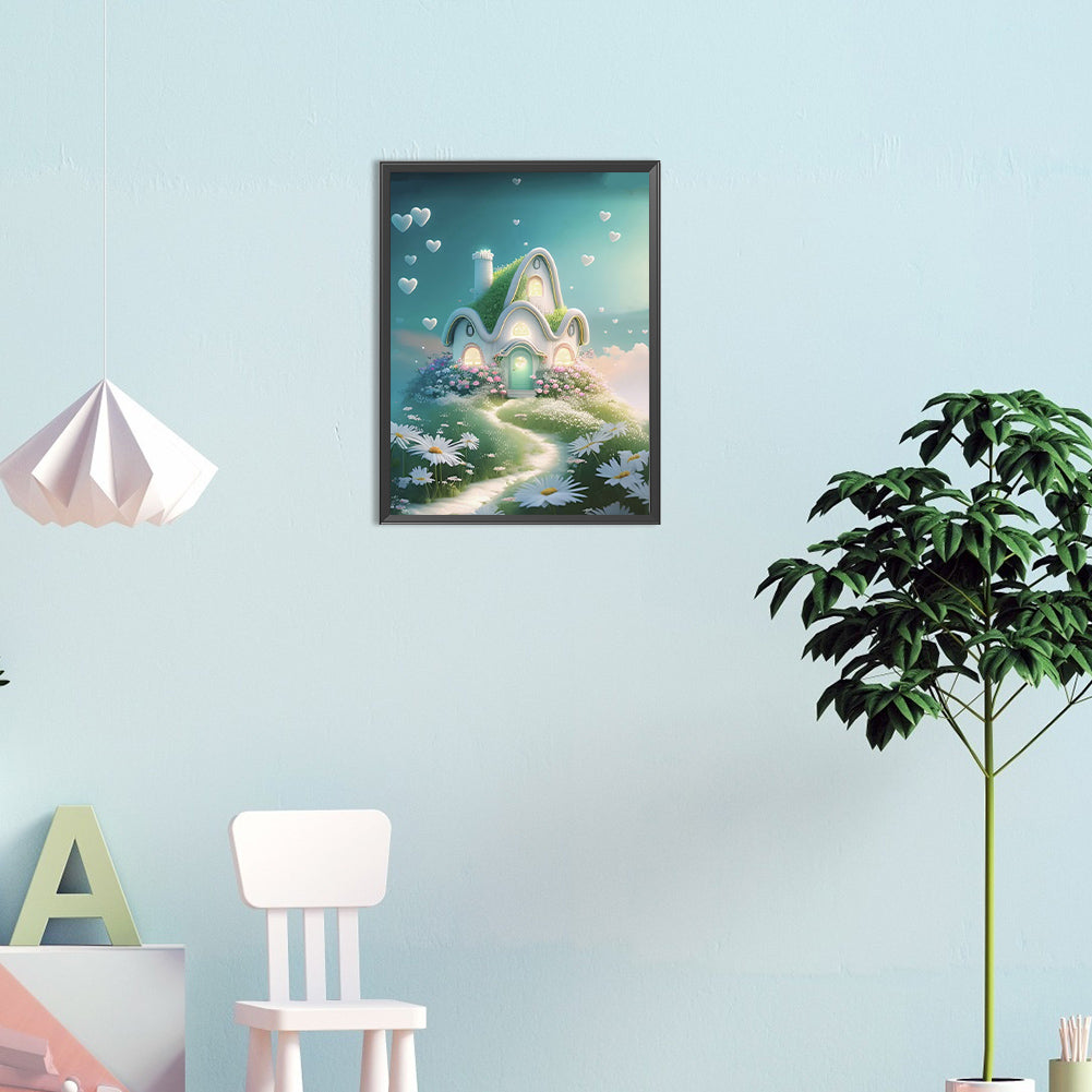 Little House On The Hill - Full Round Drill Diamond Painting 30*40CM