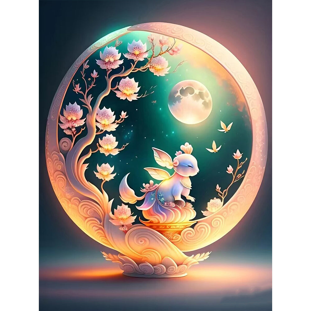 The Elf And The Full Moon - Full Round Drill Diamond Painting 30*40CM