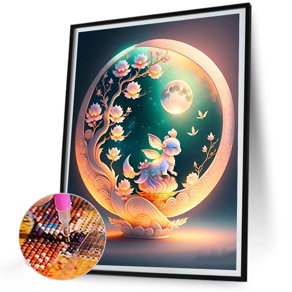 The Elf And The Full Moon - Full Round Drill Diamond Painting 30*40CM