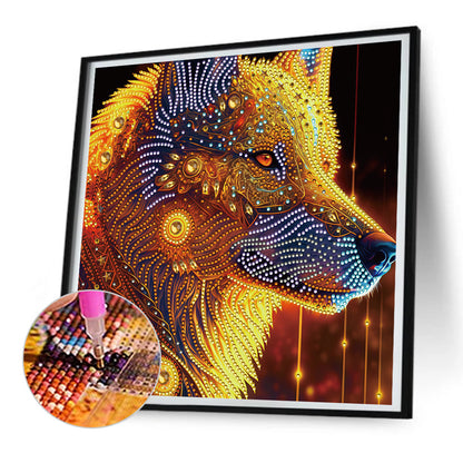 Golden Wolfhound - Special Shaped Drill Diamond Painting 30*30CM