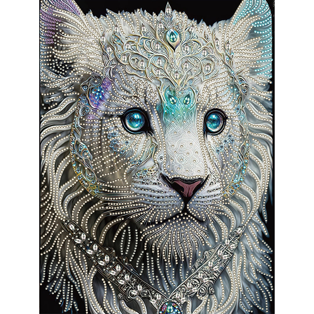 White Tiger - Special Shaped Drill Diamond Painting 30*40CM