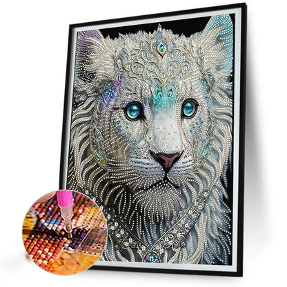 White Tiger - Special Shaped Drill Diamond Painting 30*40CM