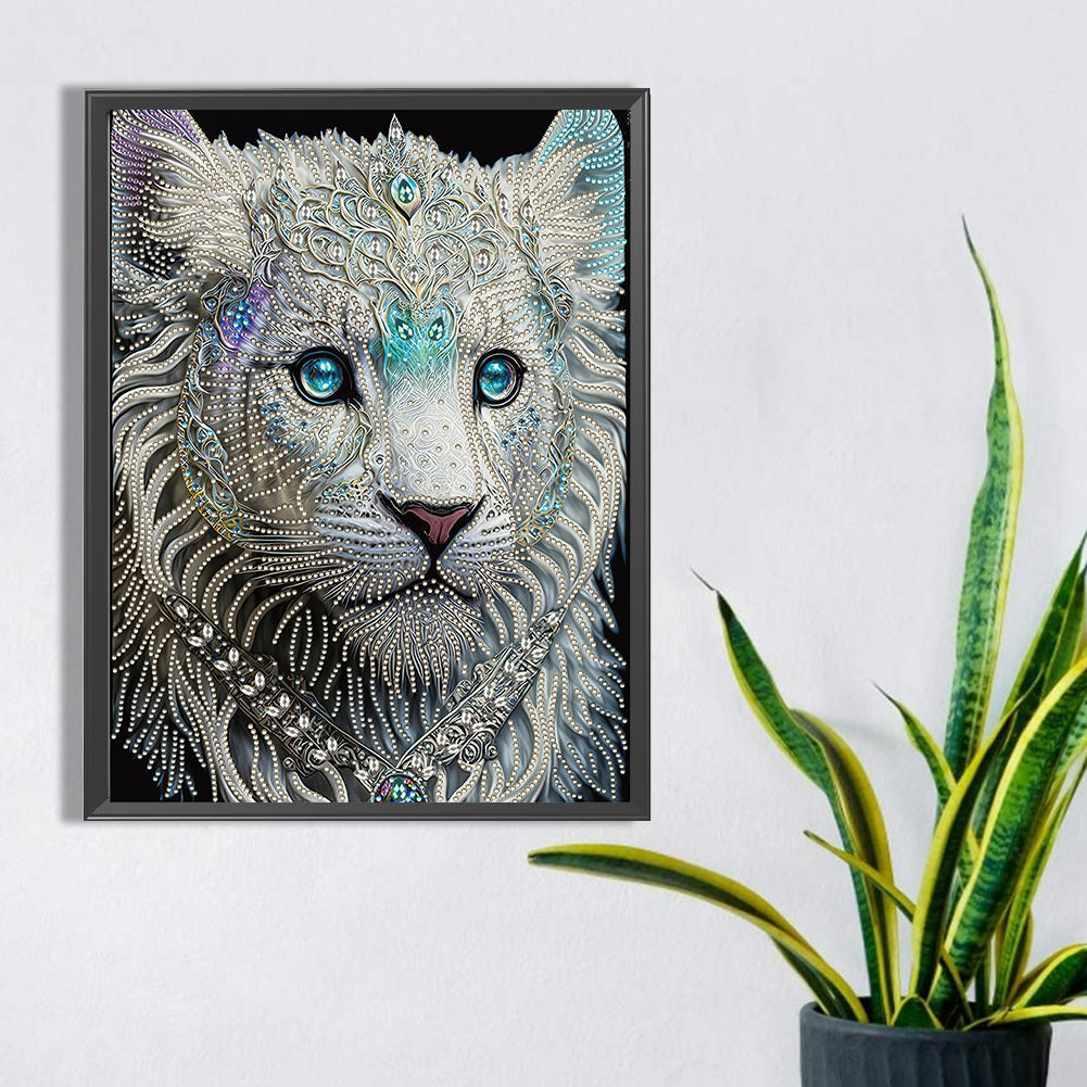 White Tiger - Special Shaped Drill Diamond Painting 30*40CM