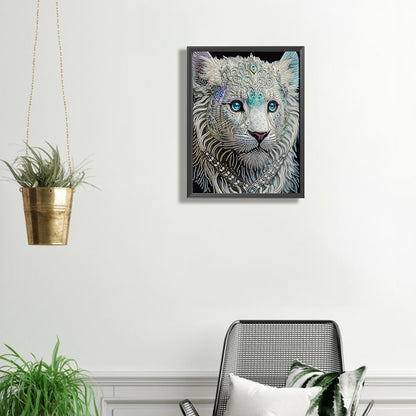 White Tiger - Special Shaped Drill Diamond Painting 30*40CM