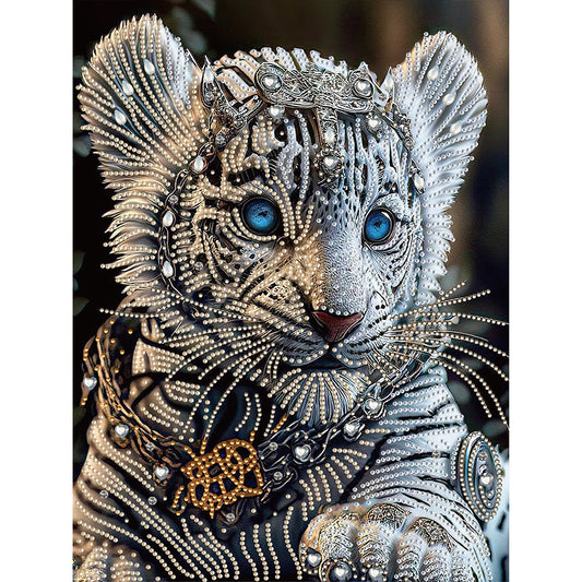 Little White Tiger - Special Shaped Drill Diamond Painting 30*40CM