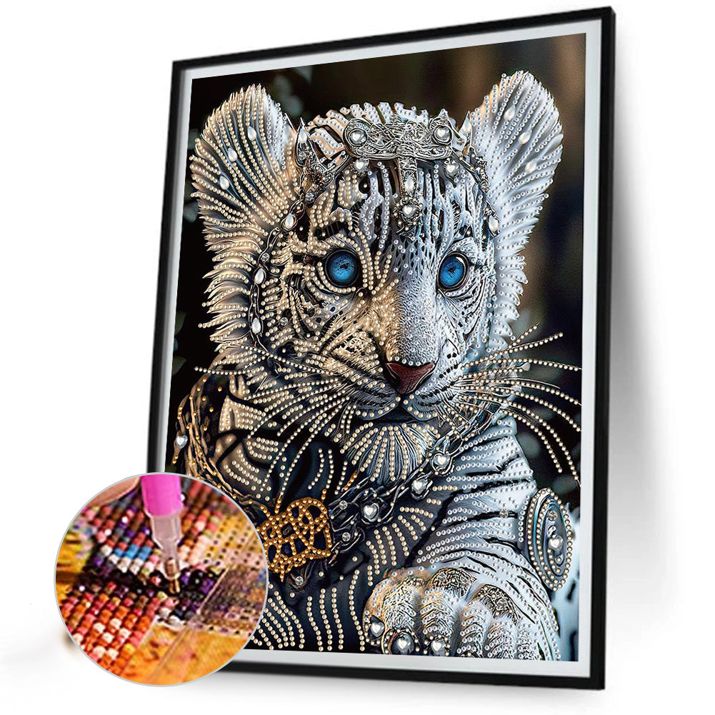 Little White Tiger - Special Shaped Drill Diamond Painting 30*40CM