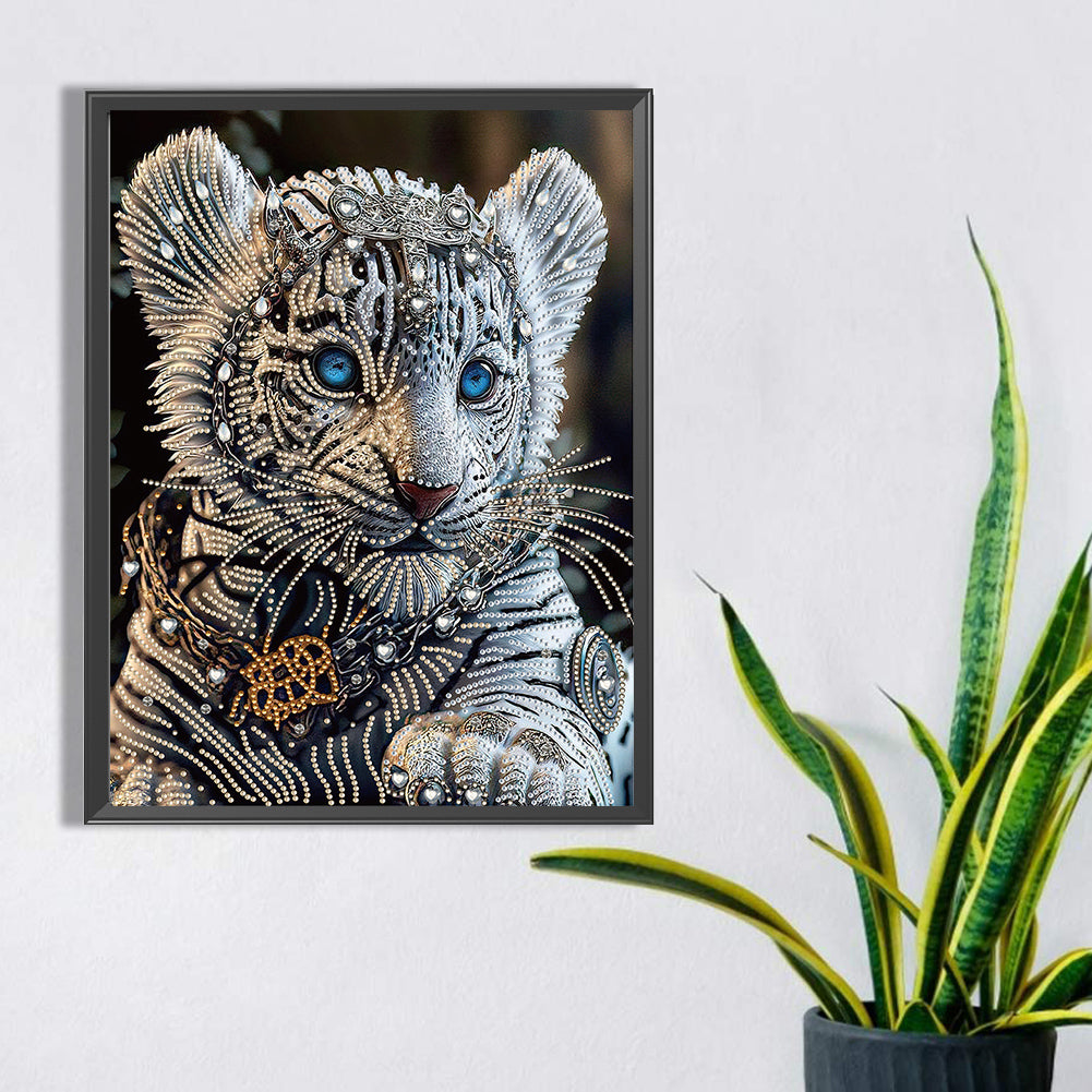 Little White Tiger - Special Shaped Drill Diamond Painting 30*40CM