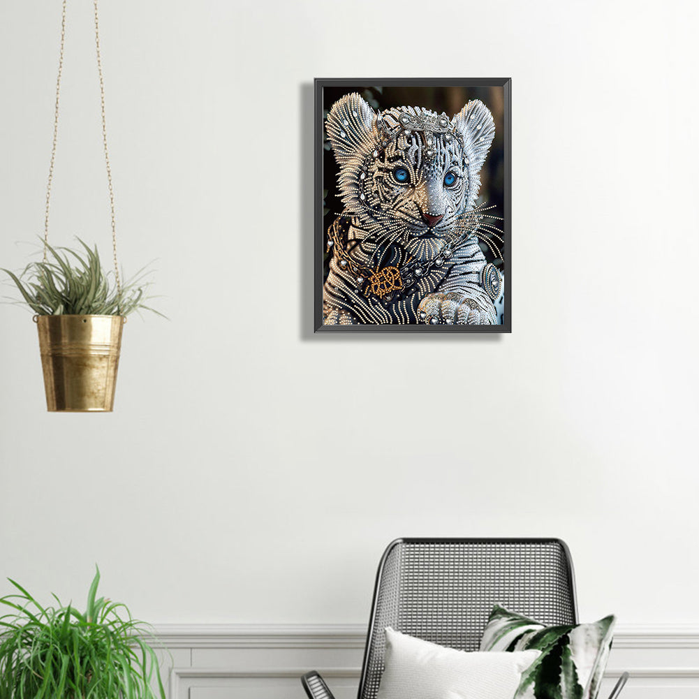 Little White Tiger - Special Shaped Drill Diamond Painting 30*40CM