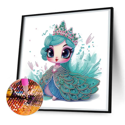 Walking Peacock Girl - Special Shaped Drill Diamond Painting 30*30CM