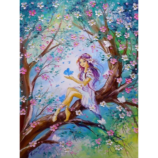 Tree Fairy - Full Round Drill Diamond Painting 30*40CM