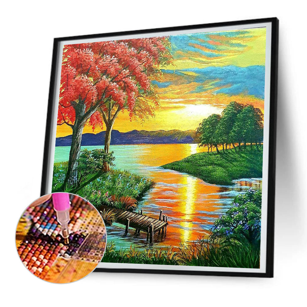 Landscape - Full Round Drill Diamond Painting 30*30CM