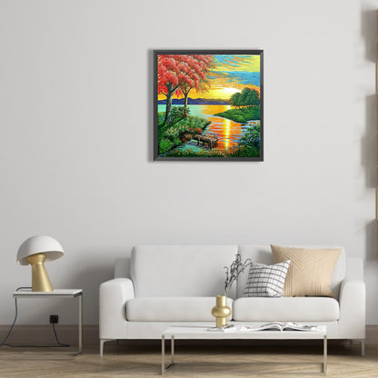Landscape - Full Round Drill Diamond Painting 30*30CM