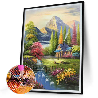 Landscape - Full Round Drill Diamond Painting 30*40CM