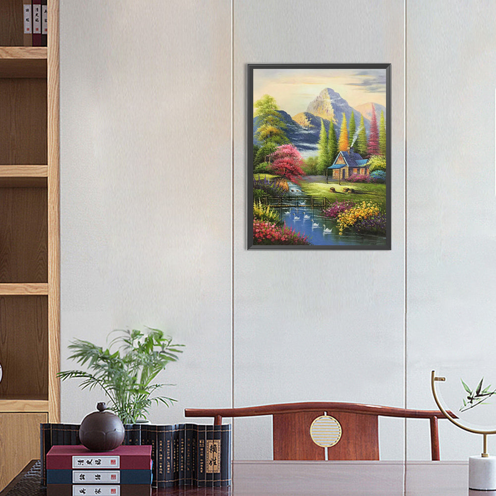 Landscape - Full Round Drill Diamond Painting 30*40CM